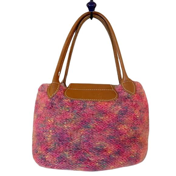 Tote Handbag Marled Woven Wool International Colorful Snap Closure Small Bag EUC - Picture 9 of 9